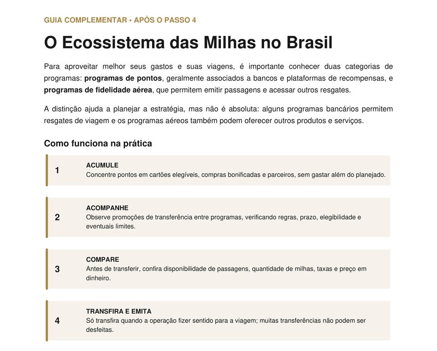 Guia complementar: acumule, acompanhe, compare, transfira e emita.